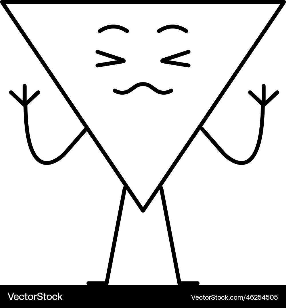 Rectangle geometric shape character line icon Vector Image