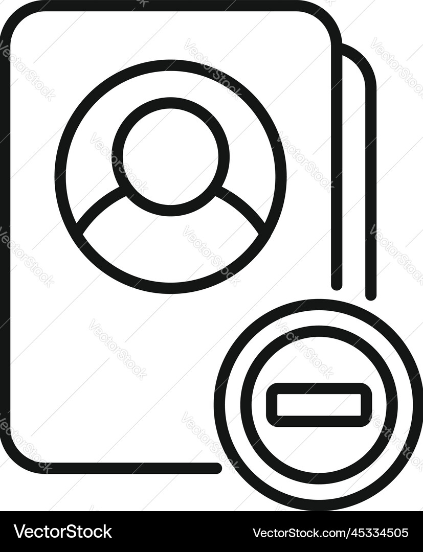 Remove account icon outline delete service Remove account icon outline delete service vector image