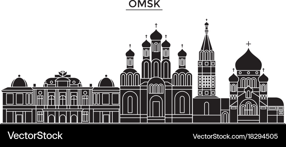 Russia omsk architecture urban skyline Vector Image