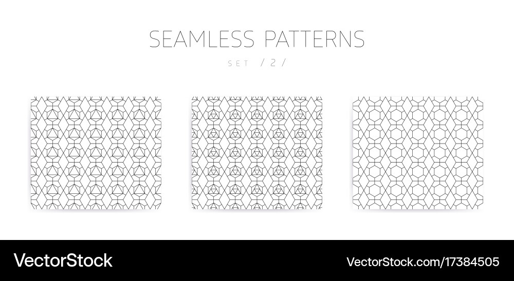 Seamless geometric patterns collection vector image