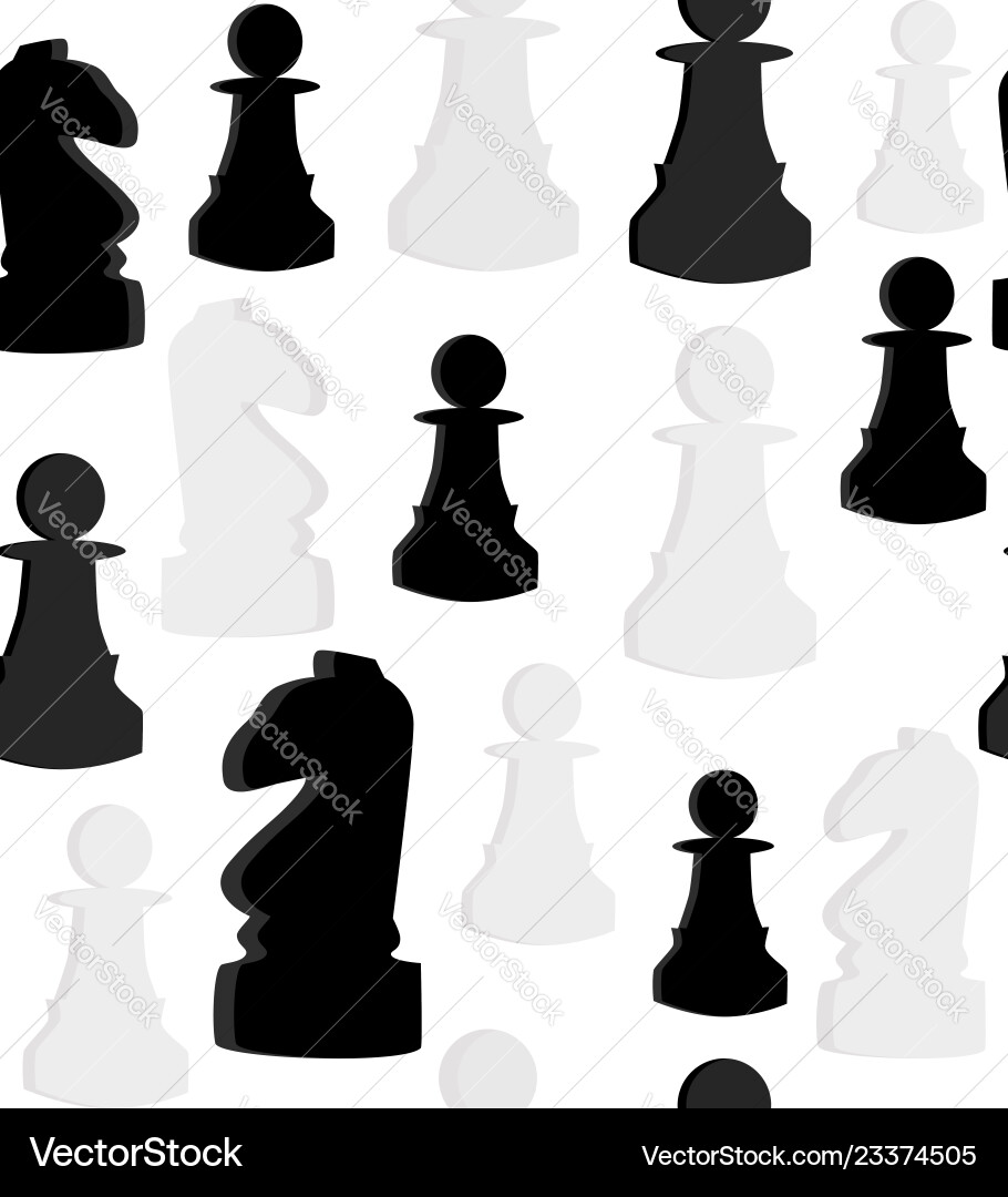 Seamless pattern with chess on white background Vector Image