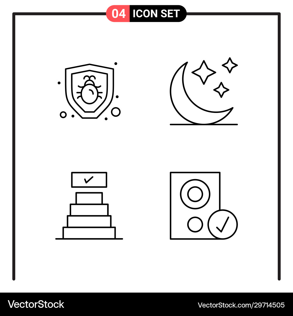 Set 4 line style icons for web and mobile Set 4 line style icons for web and mobile Vector Image
