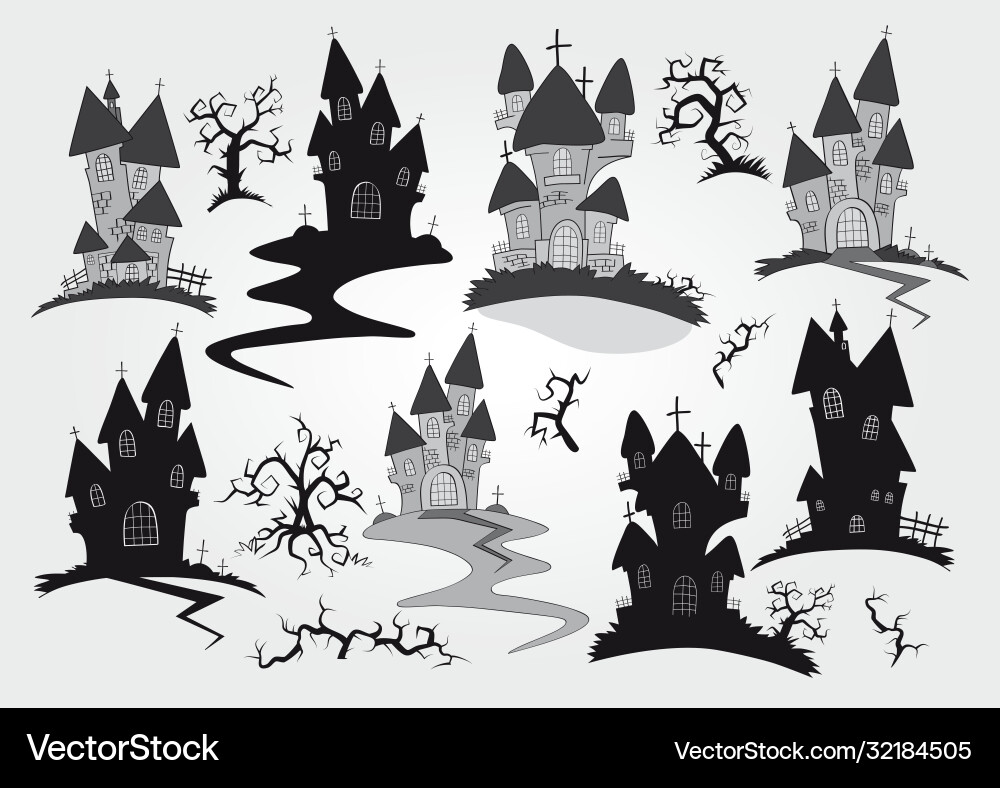 Set halloween objects and elements for design Vector Image