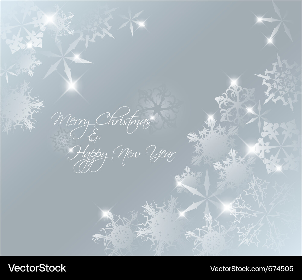 Sparkling Winter Snowflake Background Vector Image