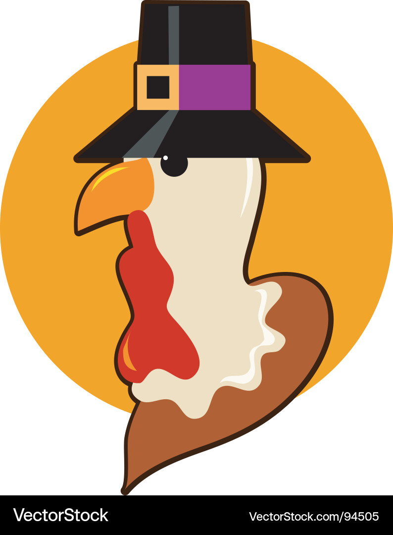 Thanksgiving Truthahn mit Pilgerhut vektorbild