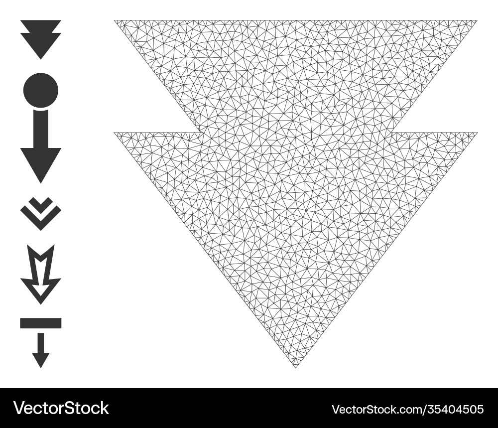 Web net move down icon with simple glyphs Web net move down icon with simple glyphs vector image