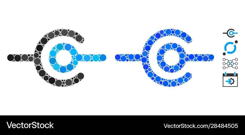 Wire connection composition icon round dots Wire connection composition icon round dots vector image