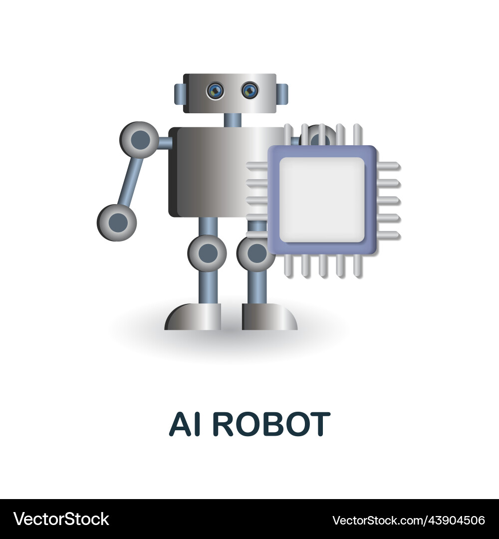 Ai robot icon 3d from artificial intelligence Ai robot icon 3d from artificial intelligence vector image