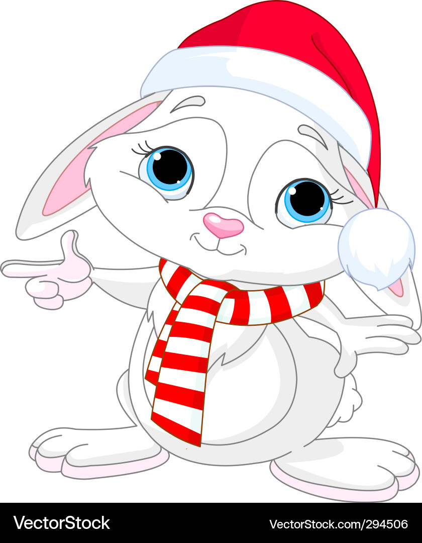 Christmas rabbit Royalty Free Vector Image - VectorStock