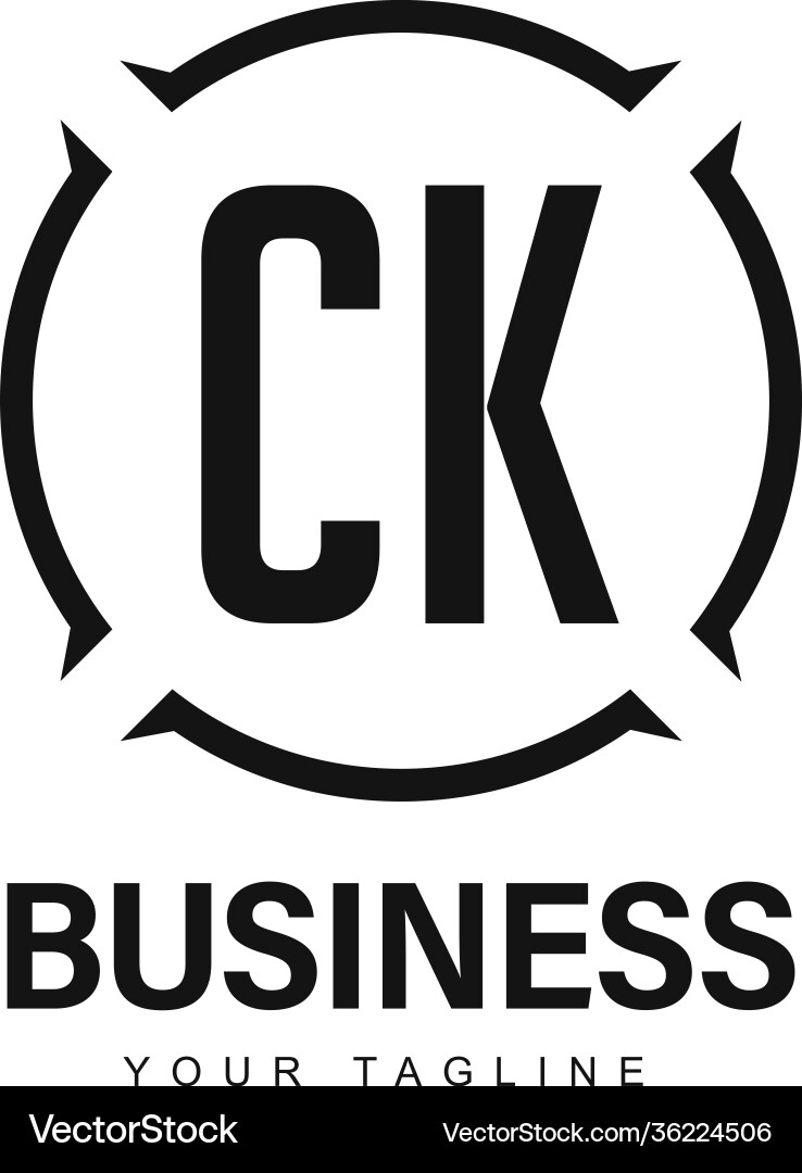 Ck initial a logo design with abstract style vector image