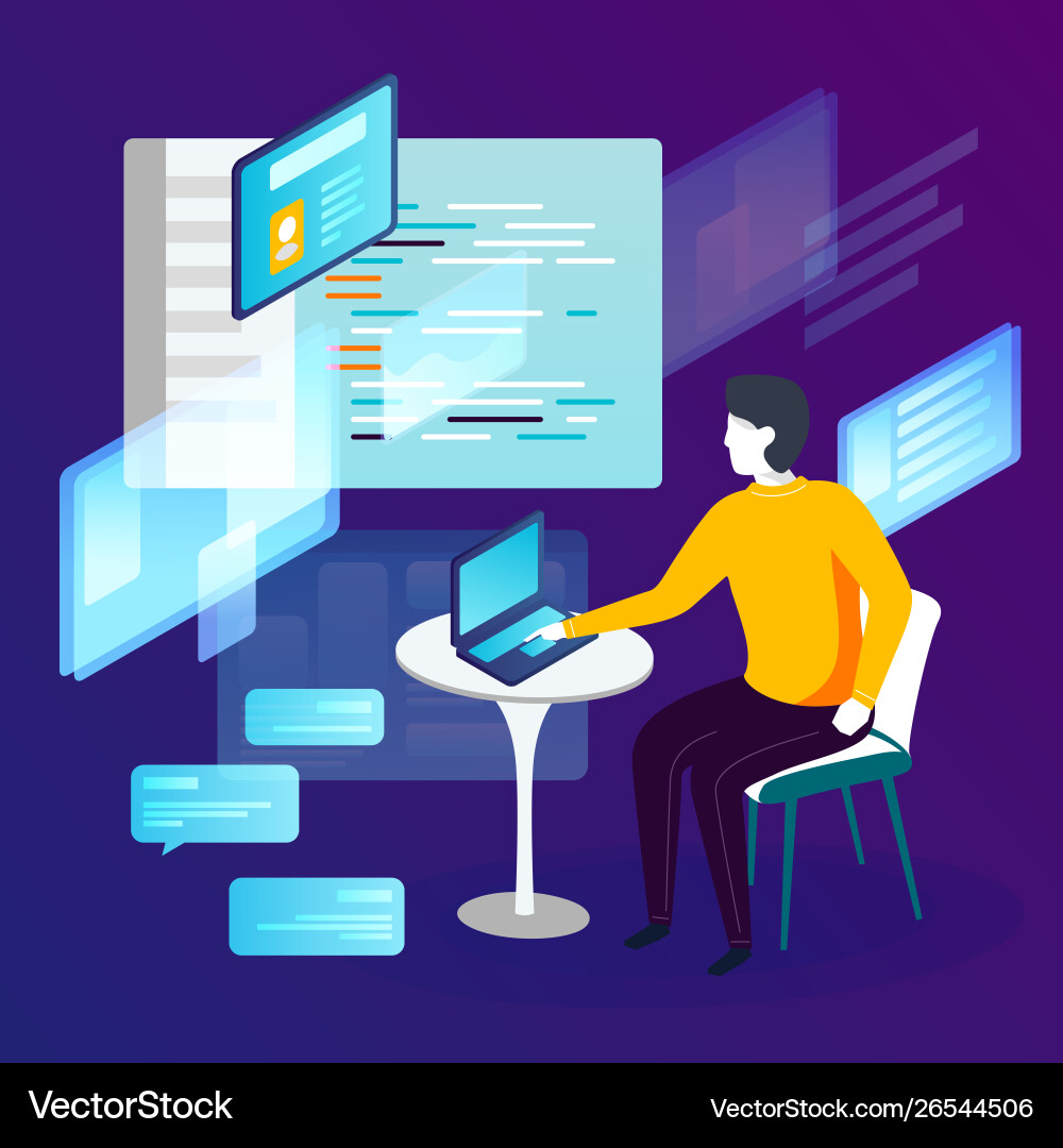 Concept - man with notebook vector image