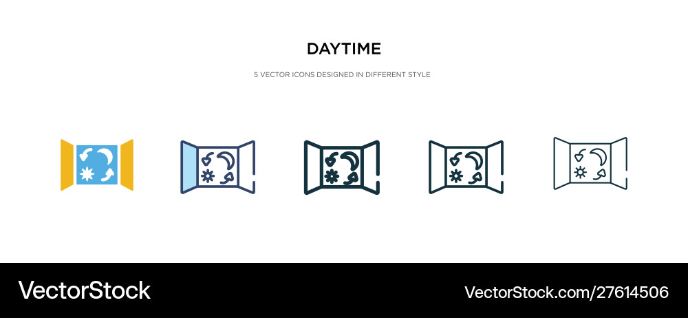 Daytime icon in different style two colored Daytime icon in different style two colored vector image