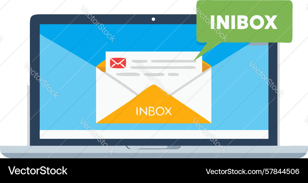 Email inbox on laptop screen design generative ai Vector Image