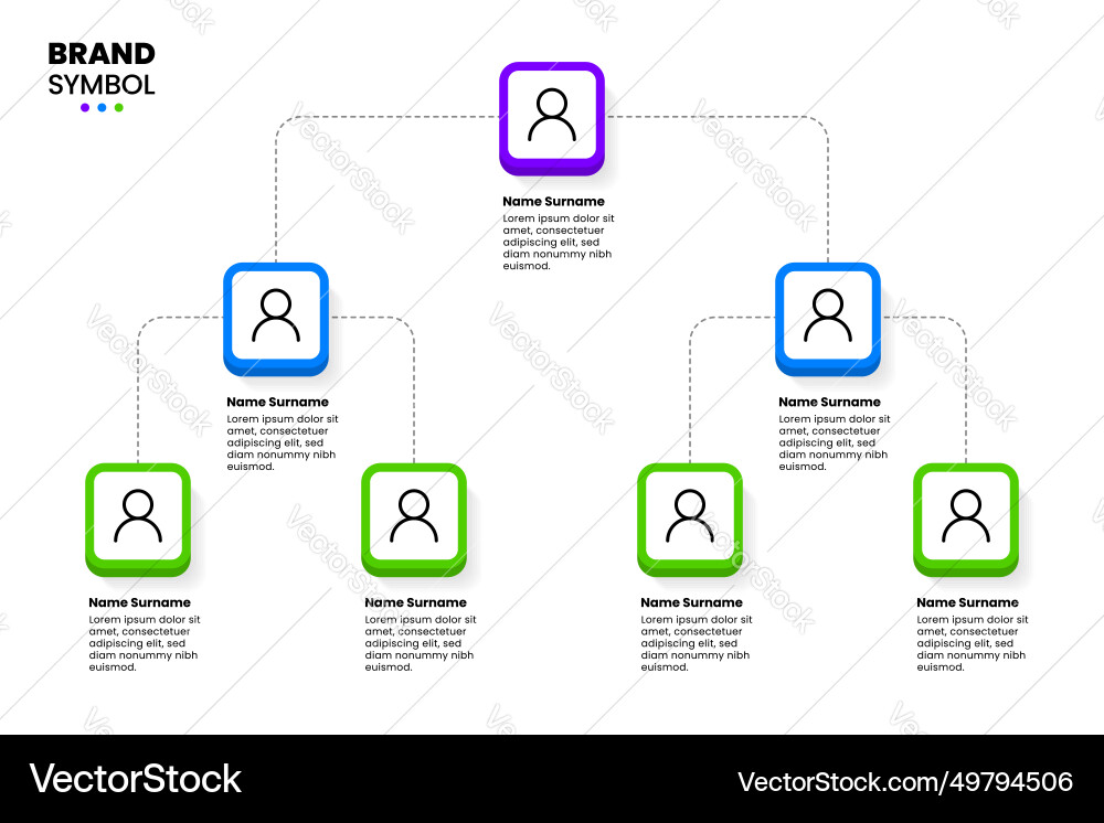 Infographic template hierarchy with 3 levels Infographic template hierarchy with 3 levels vector image