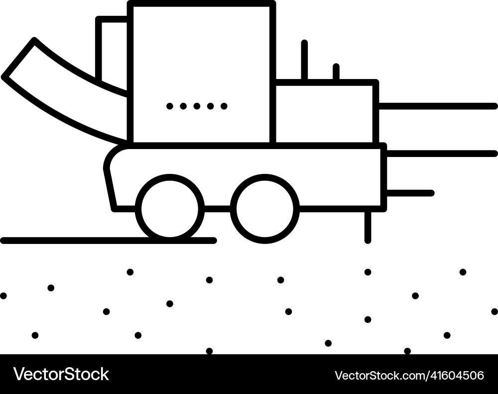 Pipe layer machine line icon Vector Image