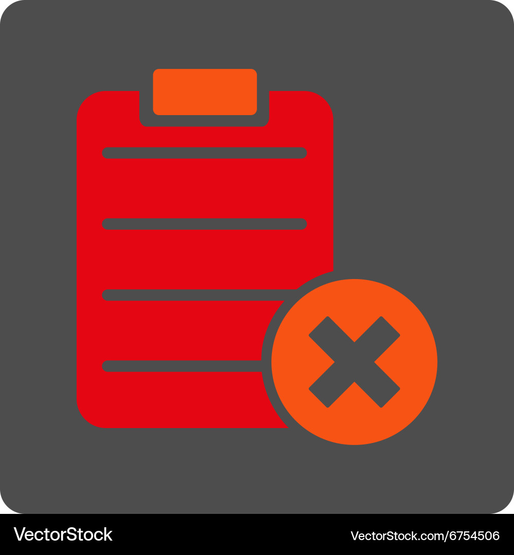 Reject sheet rounded square button vector image