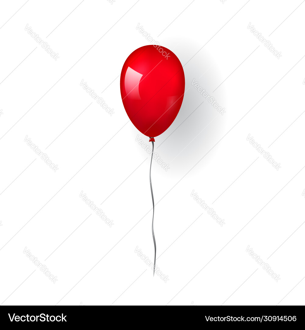 Roter Ballon 3d Faden isoliert auf weiß Roter Ballon 3d Faden isoliert auf weiß vektorbild