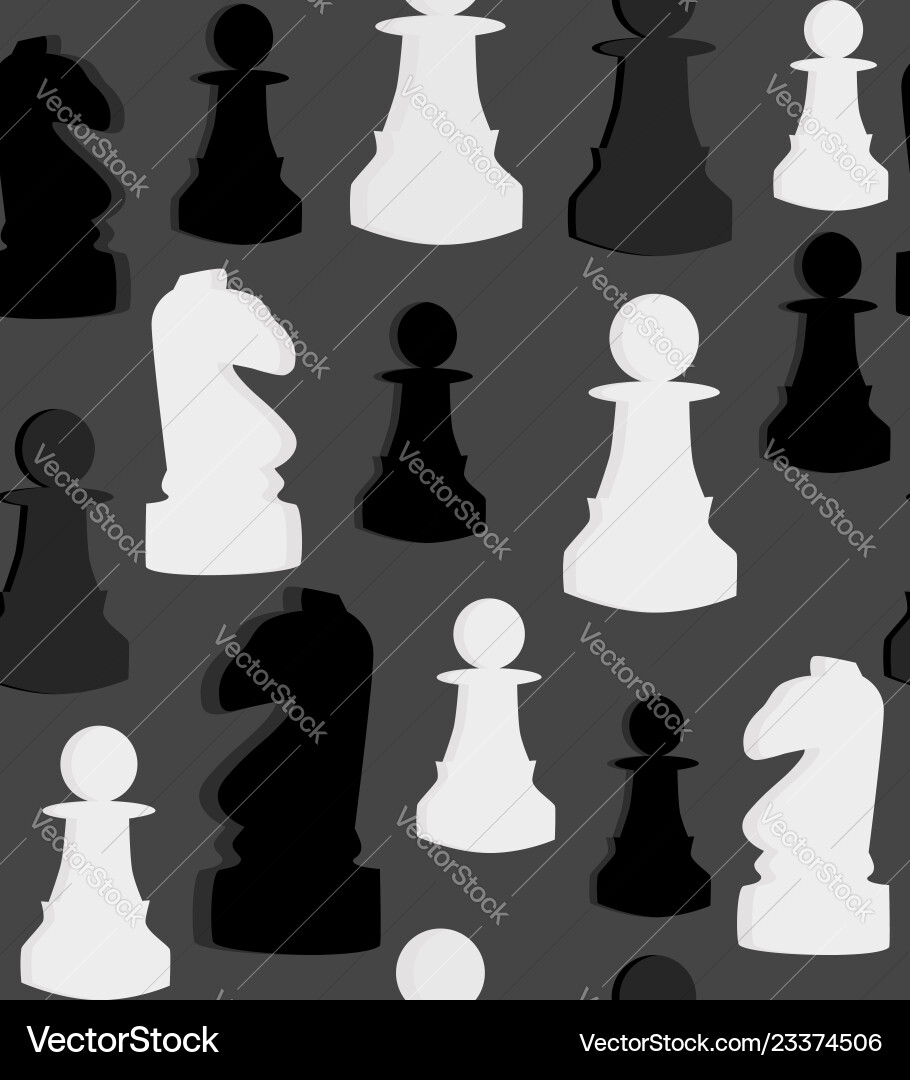 Seamless pattern with chess on grey background Vector Image