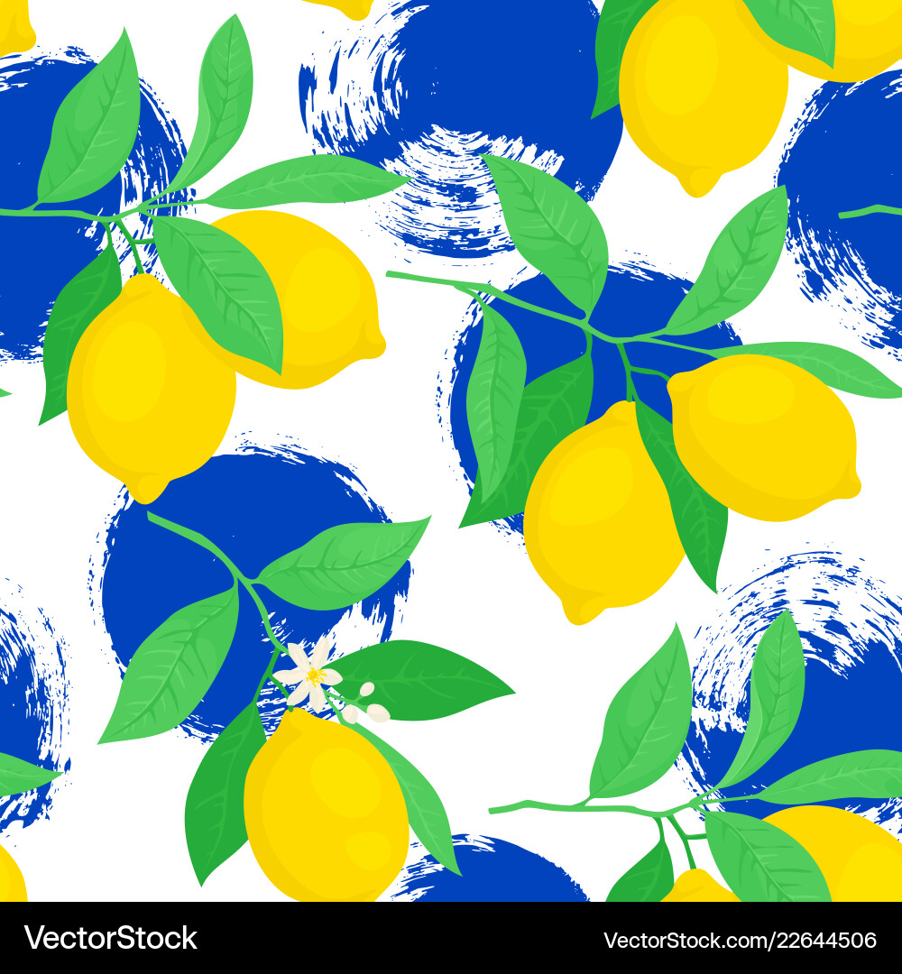 Seamless pattern with lemons Seamless pattern with lemons vector image