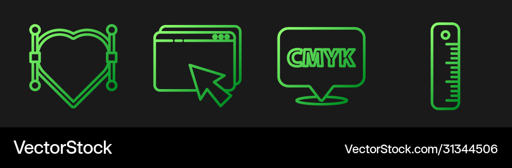 Set line speech bubble with text cmyk heart Set line speech bubble with text cmyk heart vector image