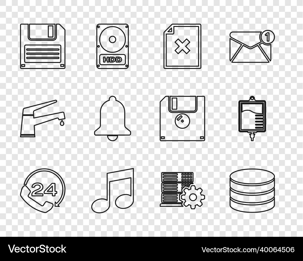 Set line telephone 24 hours support database Set line telephone 24 hours support database vector image