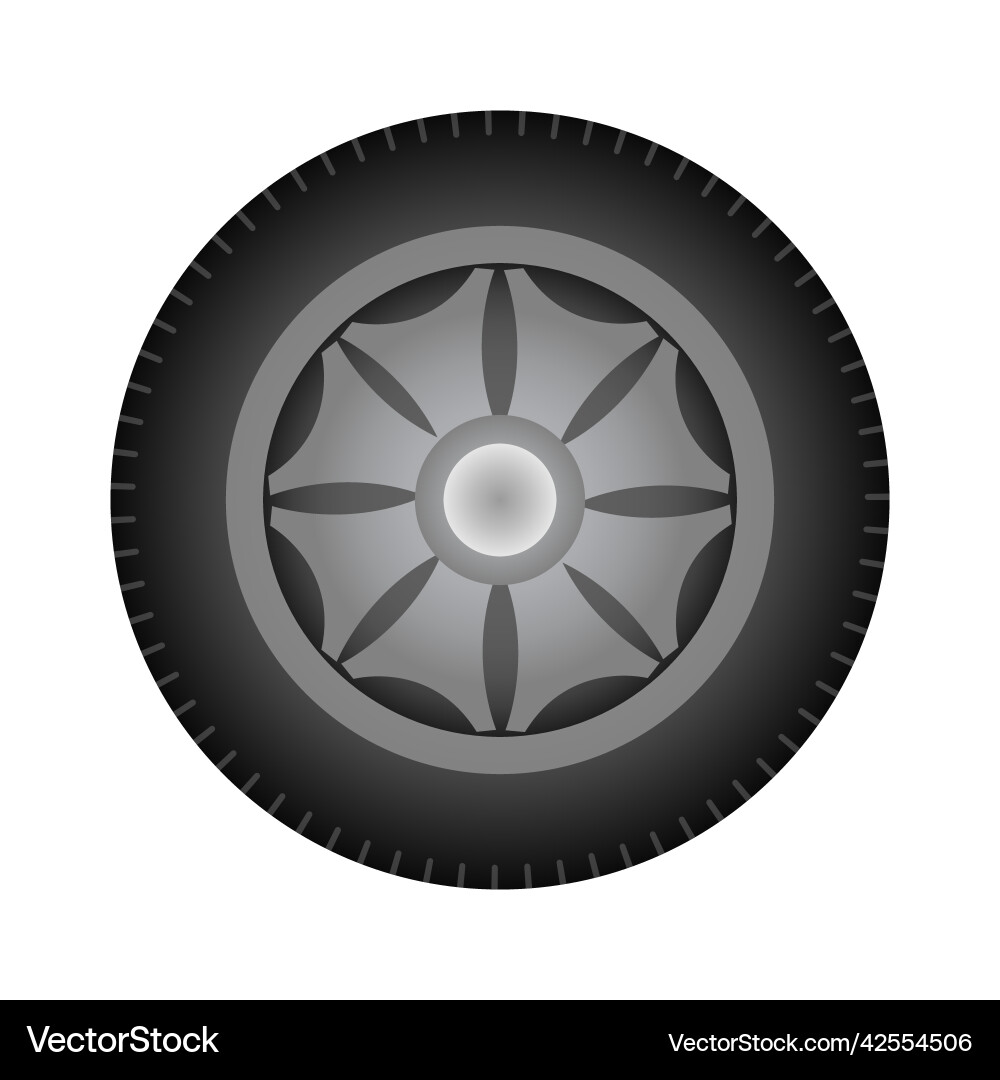 Set von Autorädern Autoreifen Radscheibe Set von Autorädern Autoreifen Radscheibe vektorbild