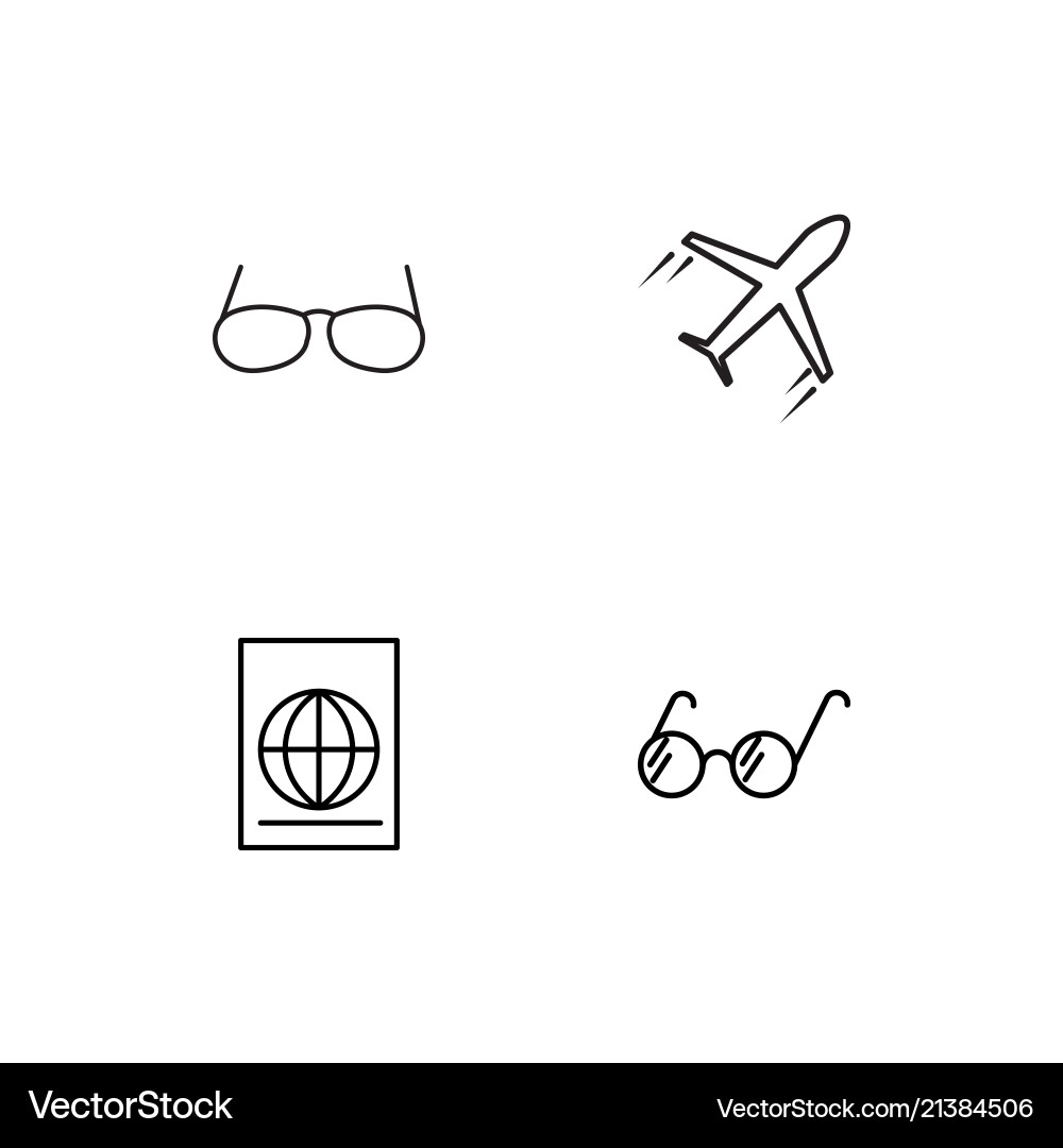 Summer linear icons set simple outline Vector Image