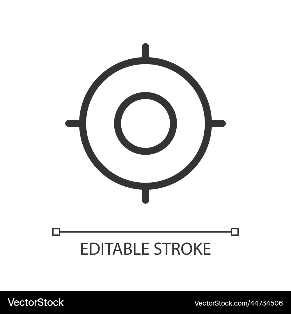 Target pixel perfect linear ui icon Target pixel perfect linear ui icon vector image