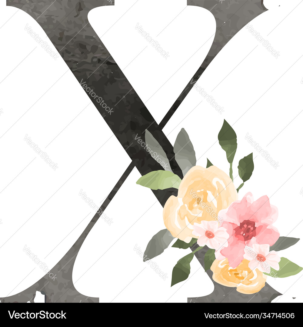 Watercolor decorative letter Watercolor decorative letter vector image