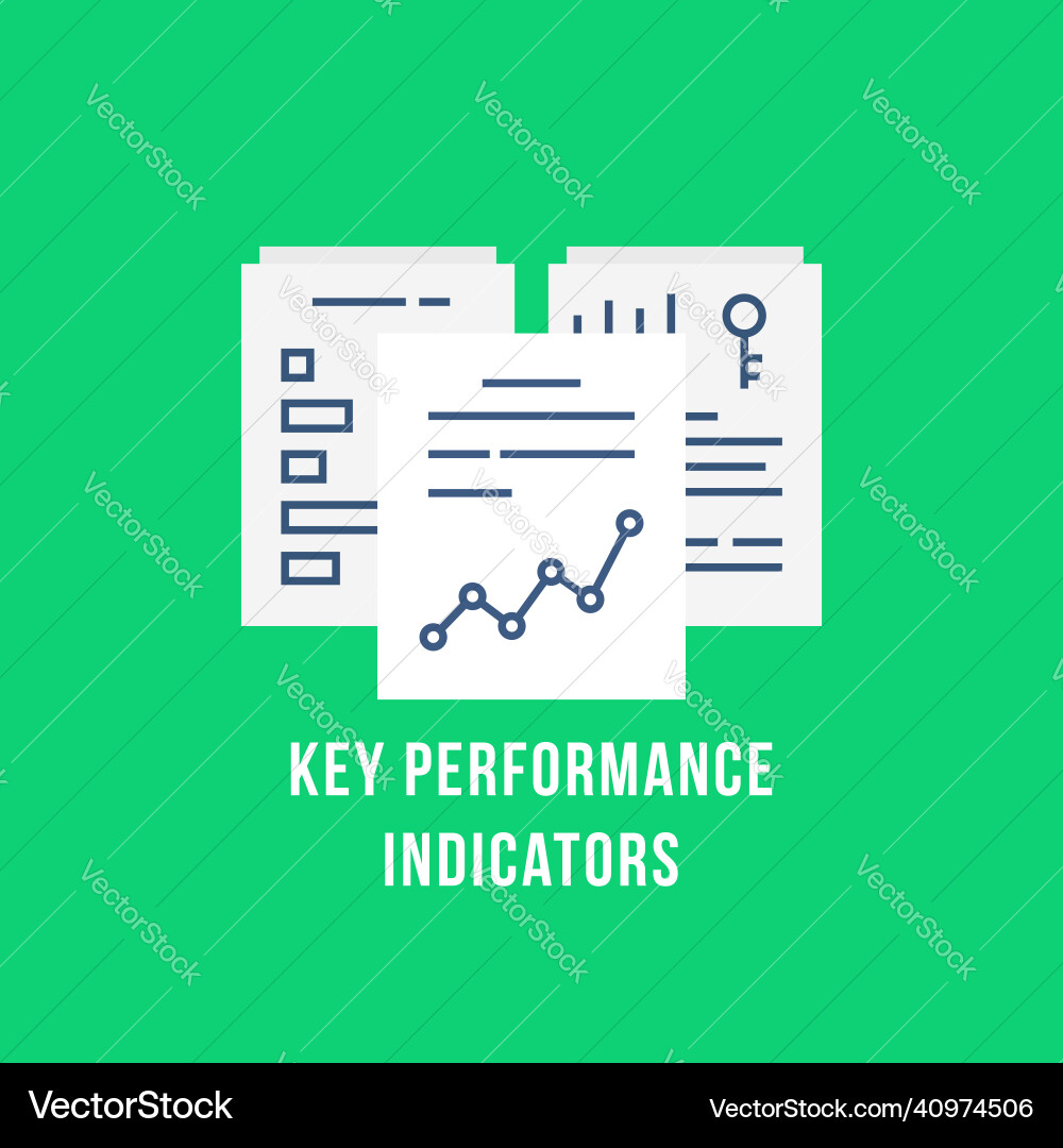 White paper like key performance indicator icon White paper like key performance indicator icon vector image