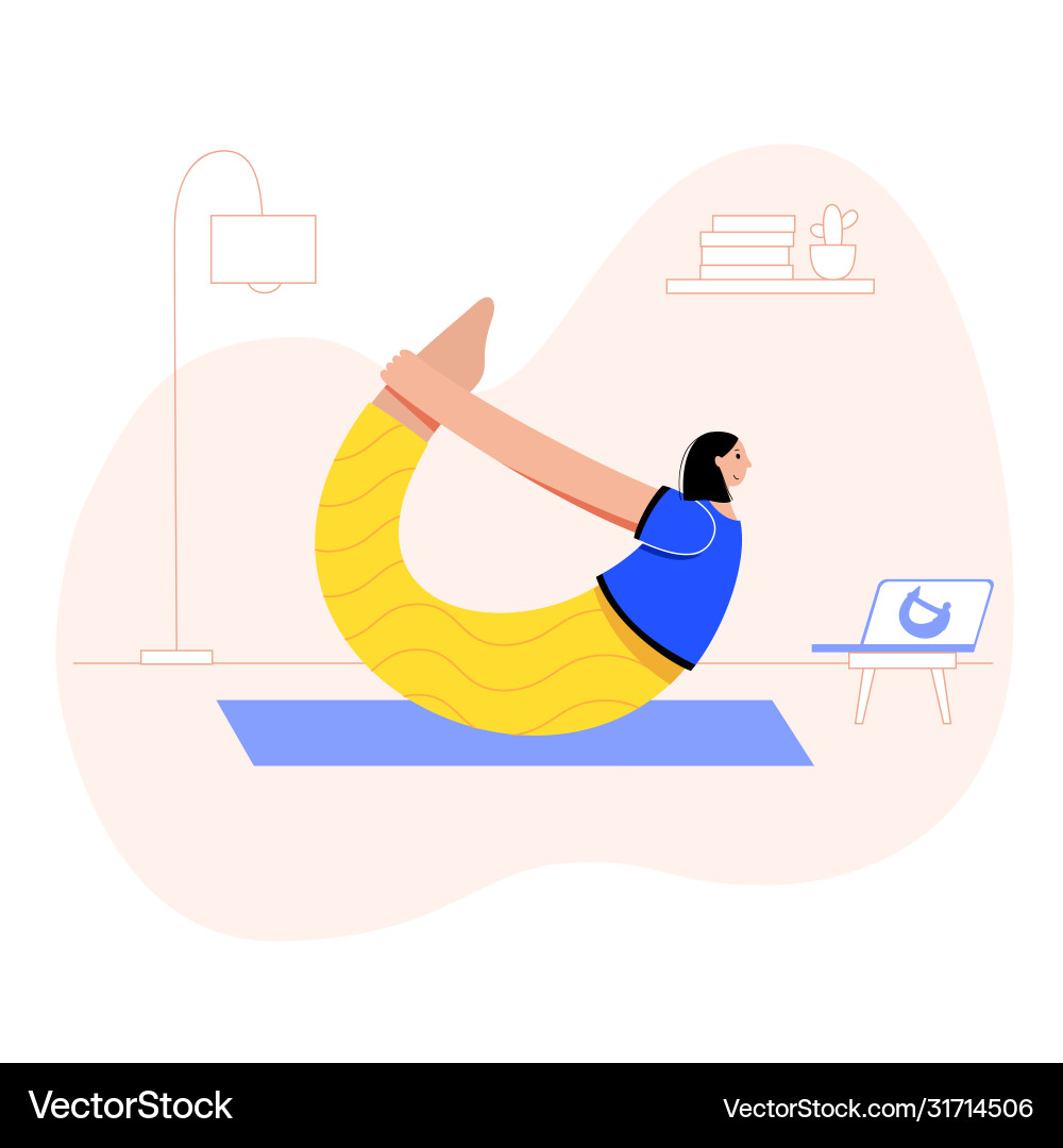 Yoga flach gesunden Lebensstil Yoga flach gesunden Lebensstil vektorbild