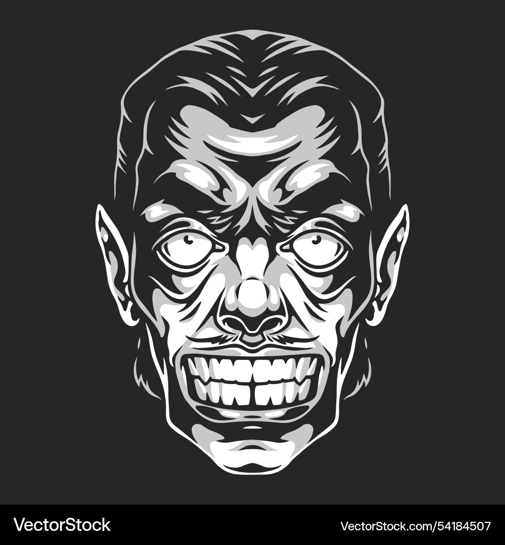 A spooky skull-faced character with sharp features A spooky skull-faced character with sharp features vector image