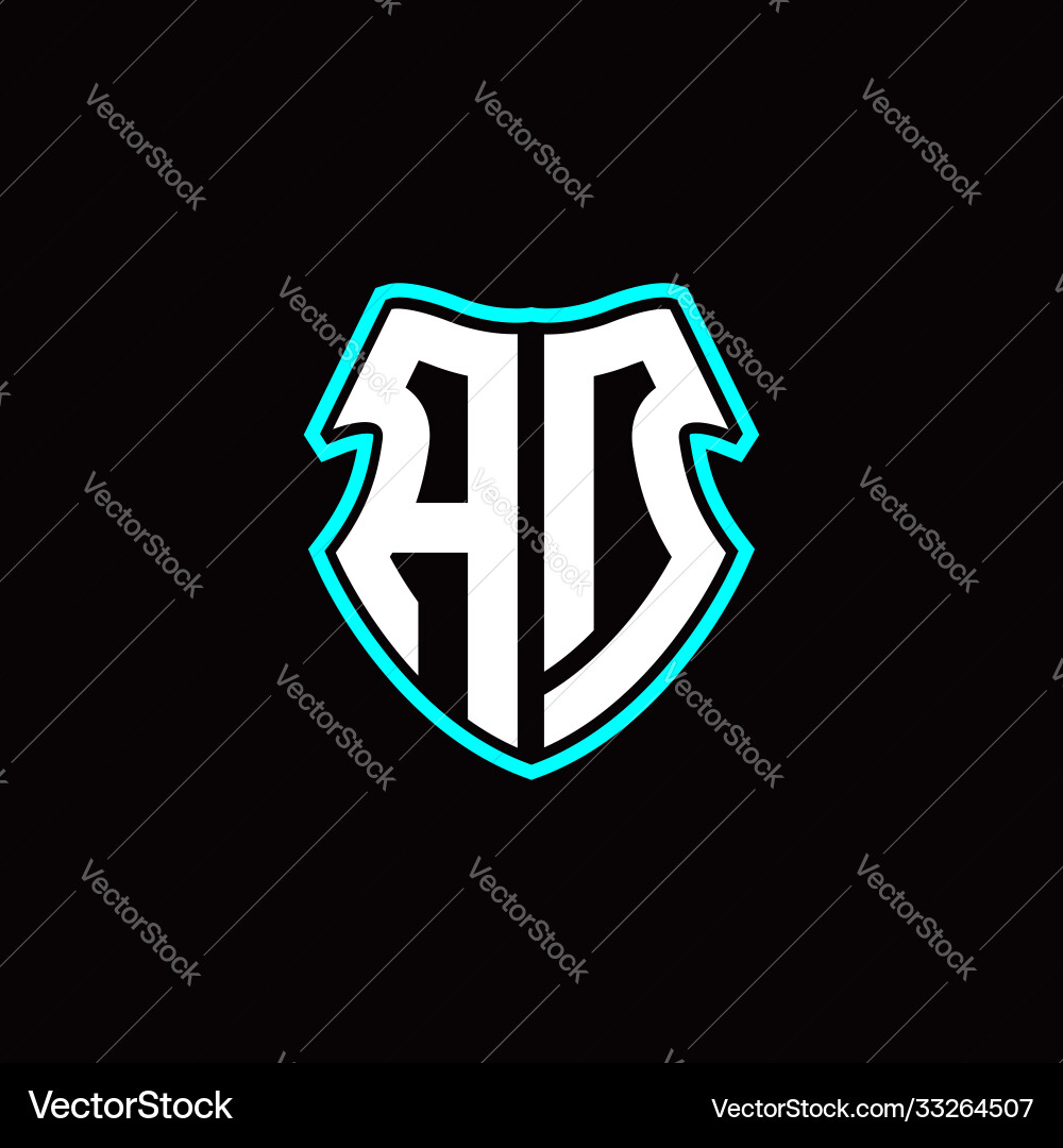Ad initial logo design with a shield shape Ad initial logo design with a shield shape vector image