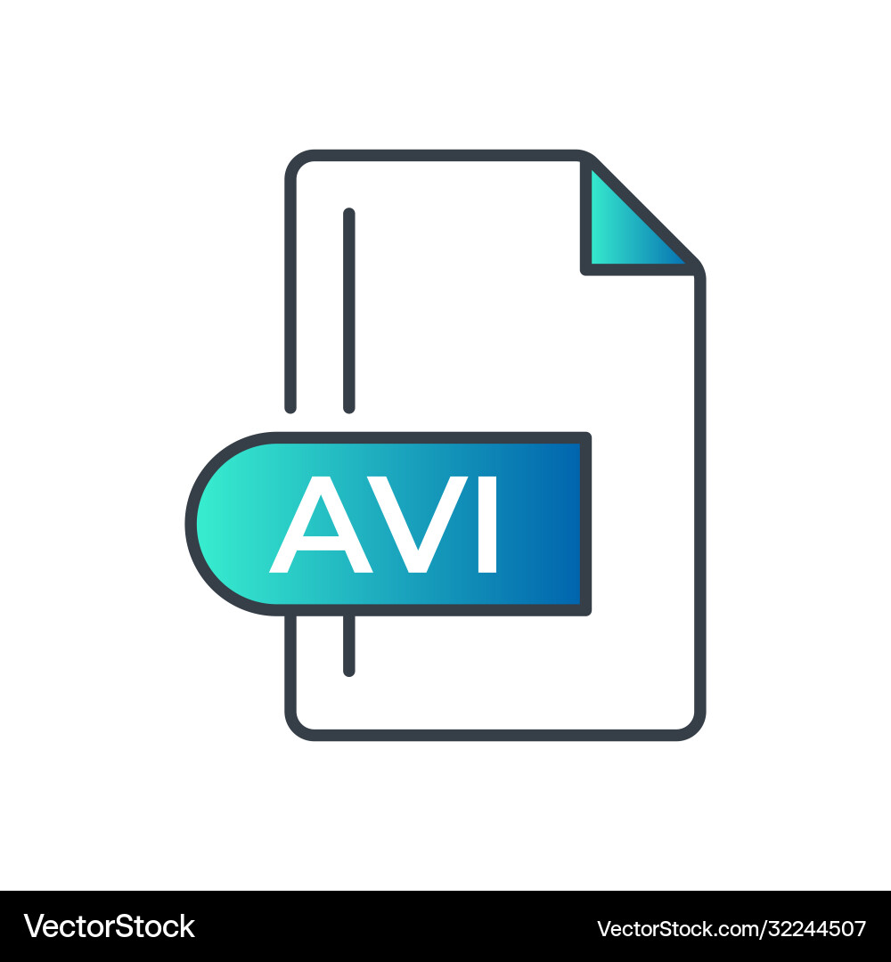 Avi file format icon extension gradient vector image