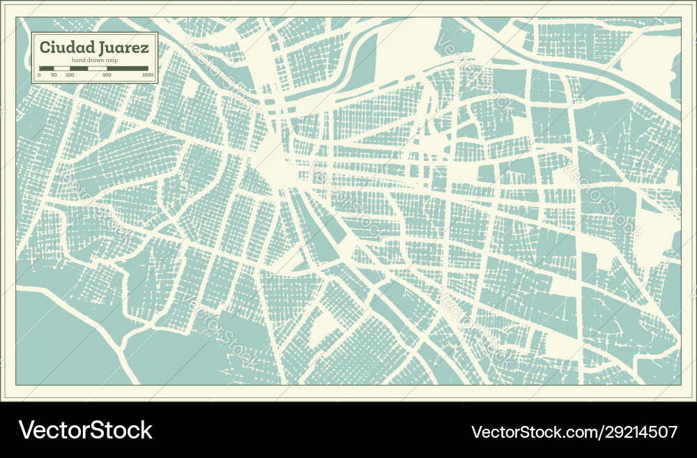 Ciudad juarez mexico city map in retro style Ciudad juarez mexico city map in retro style vector image
