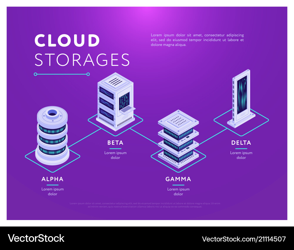 Cloud Storage Network Concepts vector image