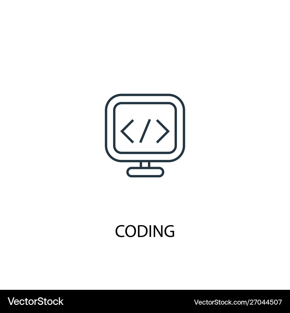 Coding concept line icon simple element Vector Image