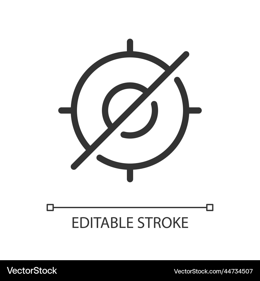 Crossed aim pixel perfect linear ui icon Crossed aim pixel perfect linear ui icon Vector Image
