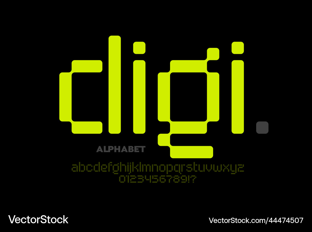 Digital Font Alphabet Pixel Style vector image