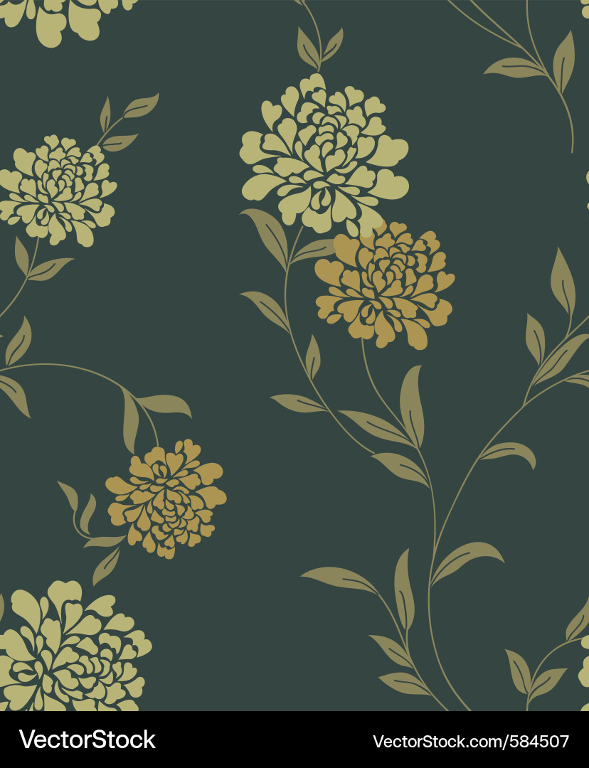Elegant Botanical Seamless Pattern vector image