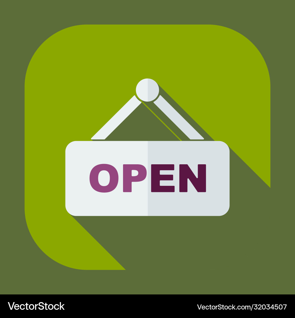 Flat modern design with shadow icons open label vector image