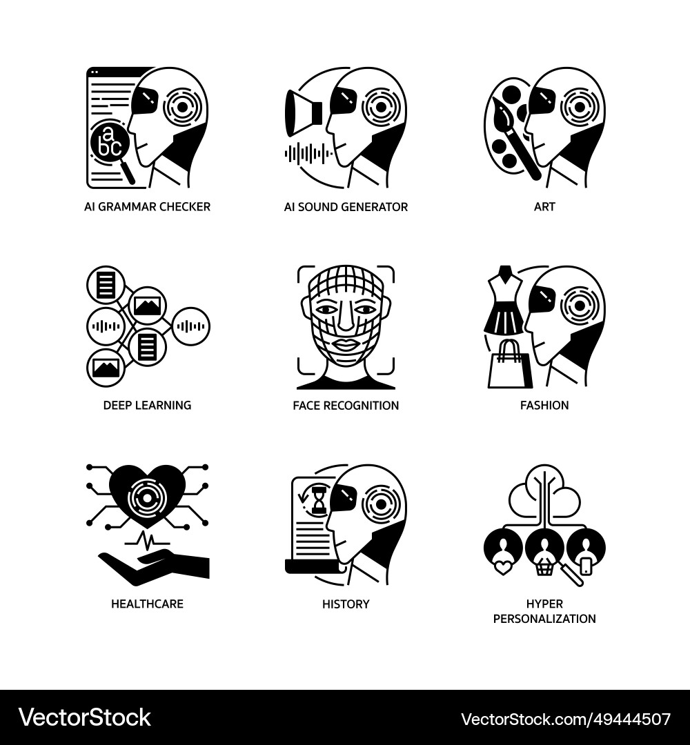 Generative ai icon set Vector Image