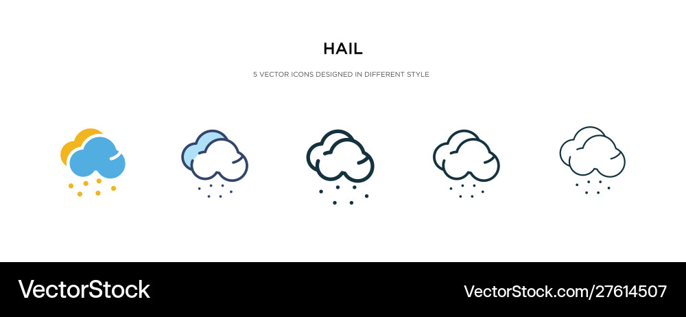 Hail icon in different style two colored Vector Image