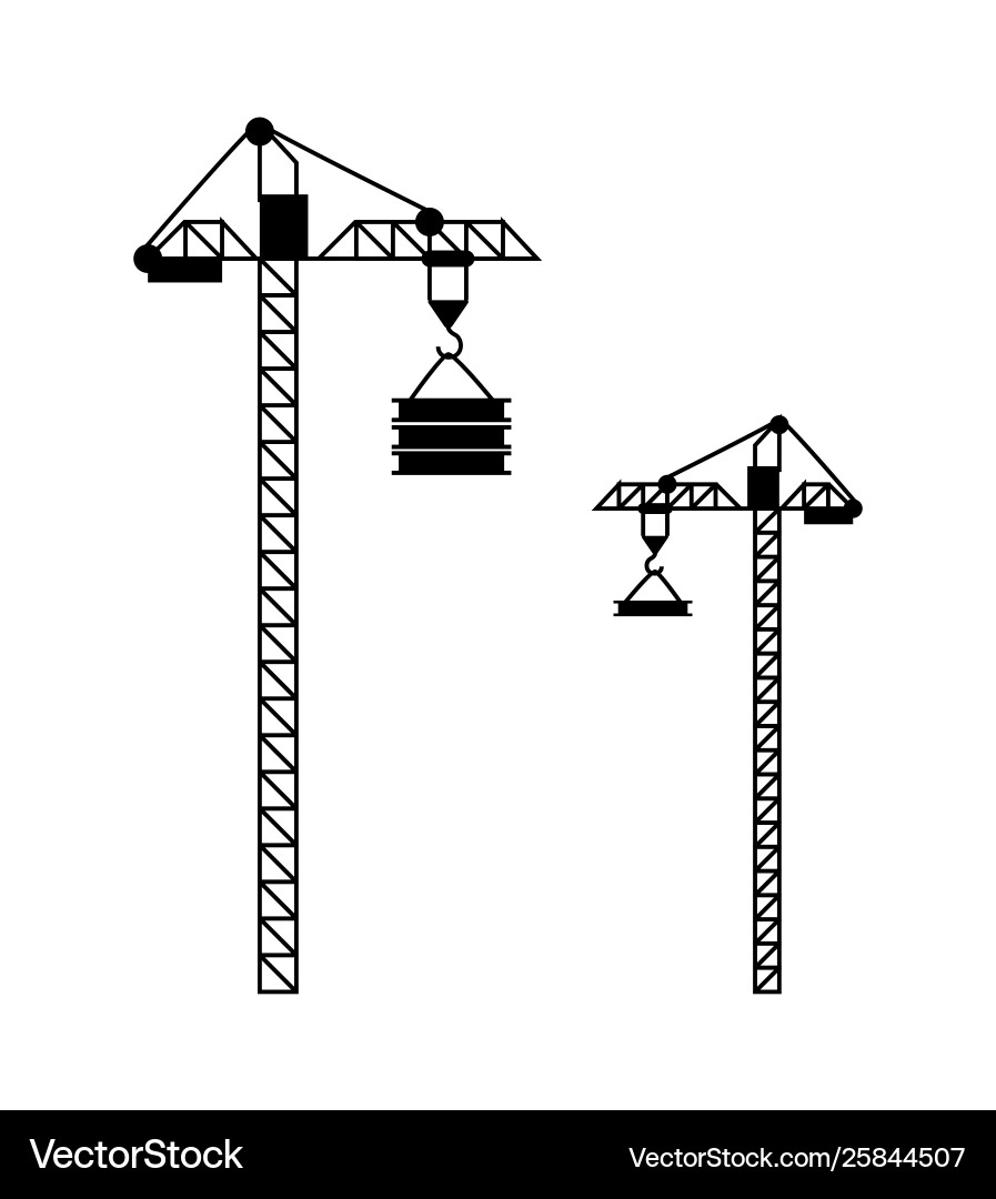 High machine for building crane with hook Vector Image