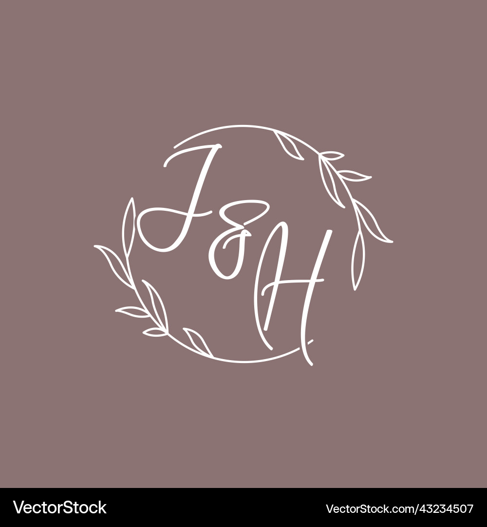 Jh wedding initials monogram logo ideas – Royalty-Free Vector | VectorStock