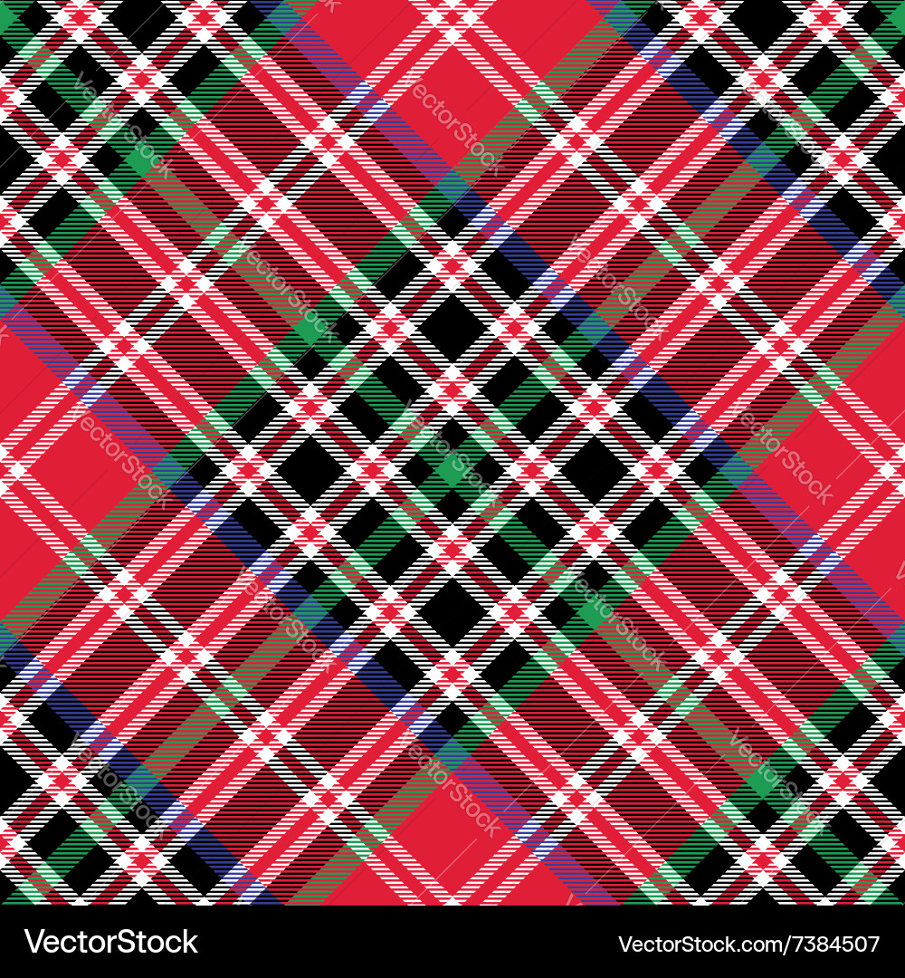 Kemp tartan fabric texture check diagonal pattern Vector Image