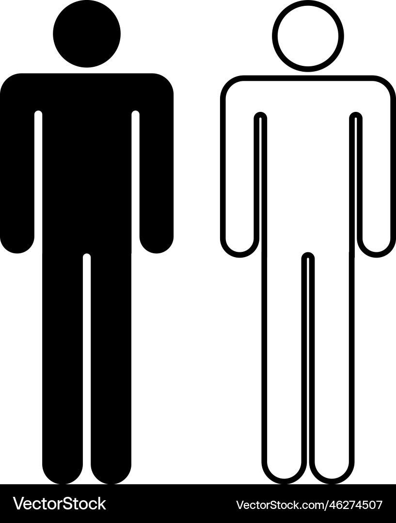 Man icon set in two styles isolated Man icon set in two styles isolated Vector Image
