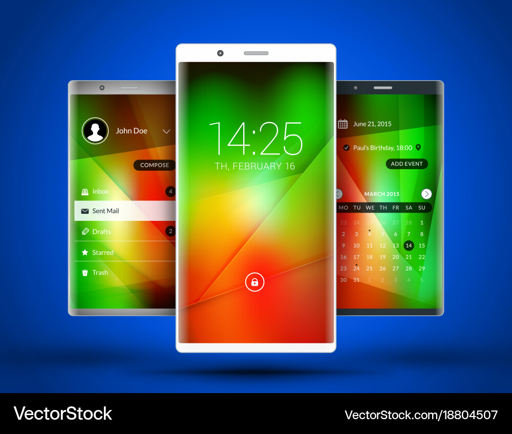 Mobile interface wallpaper design abstract Vector Image