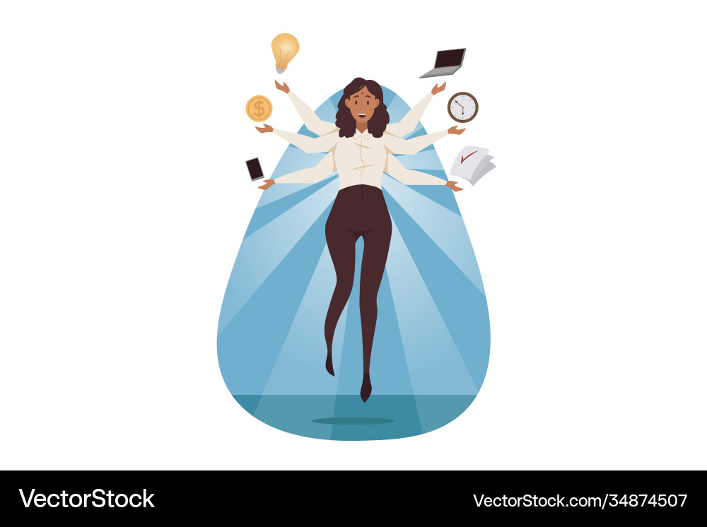 Multitasking business efficiency overload Vector Image