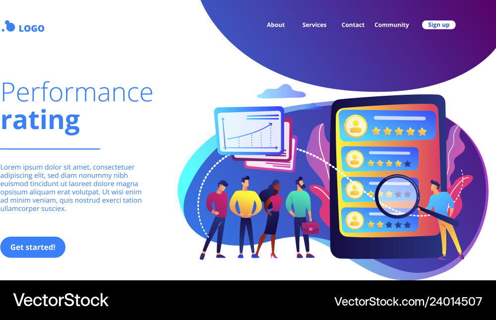 Performance rating concept landing page Performance rating concept landing page vector image